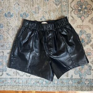 Abercrombie & Fitch Black Faux Leather High-Waist Shorts